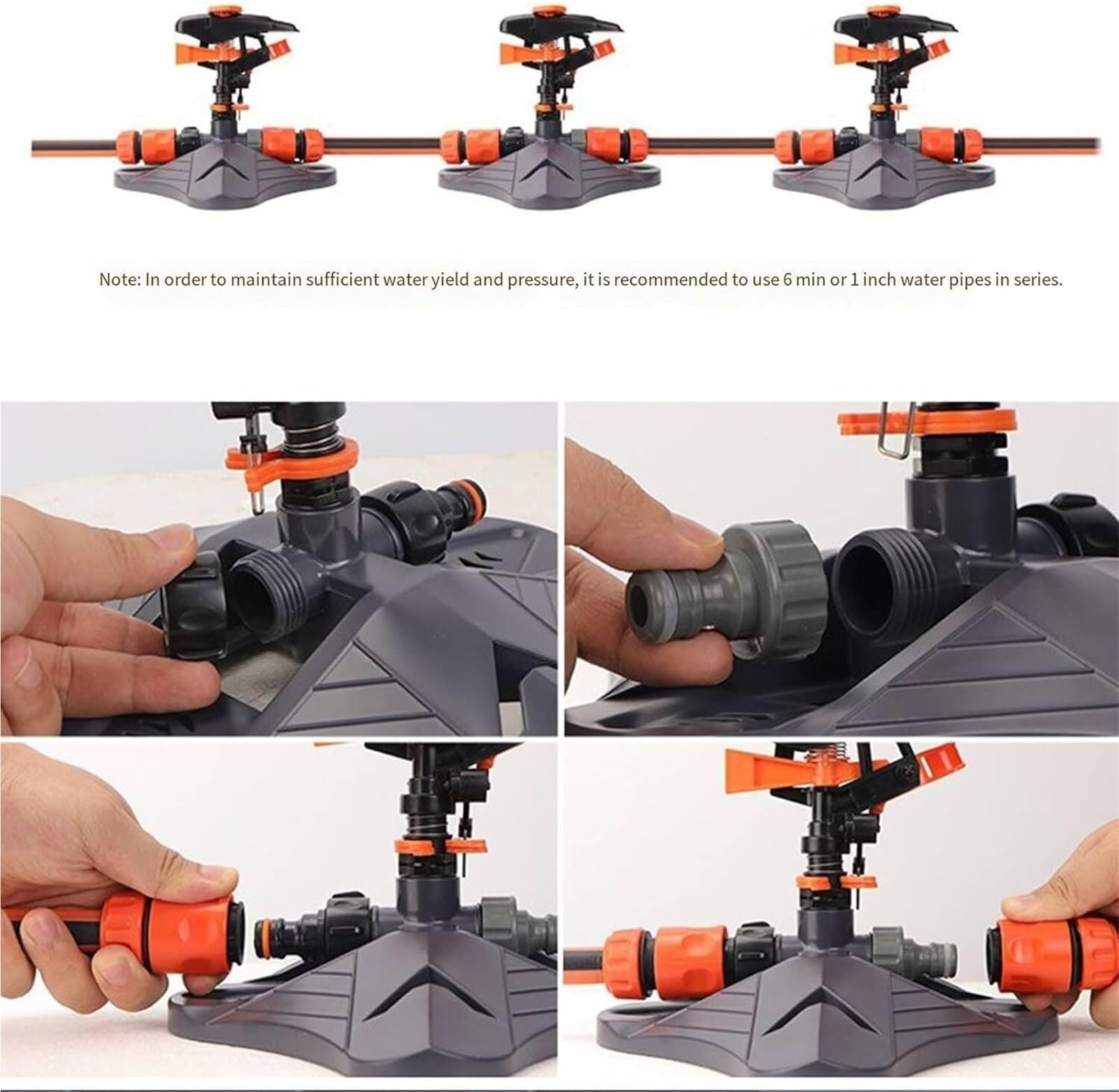 Automatische Gartenbewässerungs-Rasensprinkler, 360°-Drehung Mit Düse für den Garten(3pcs)