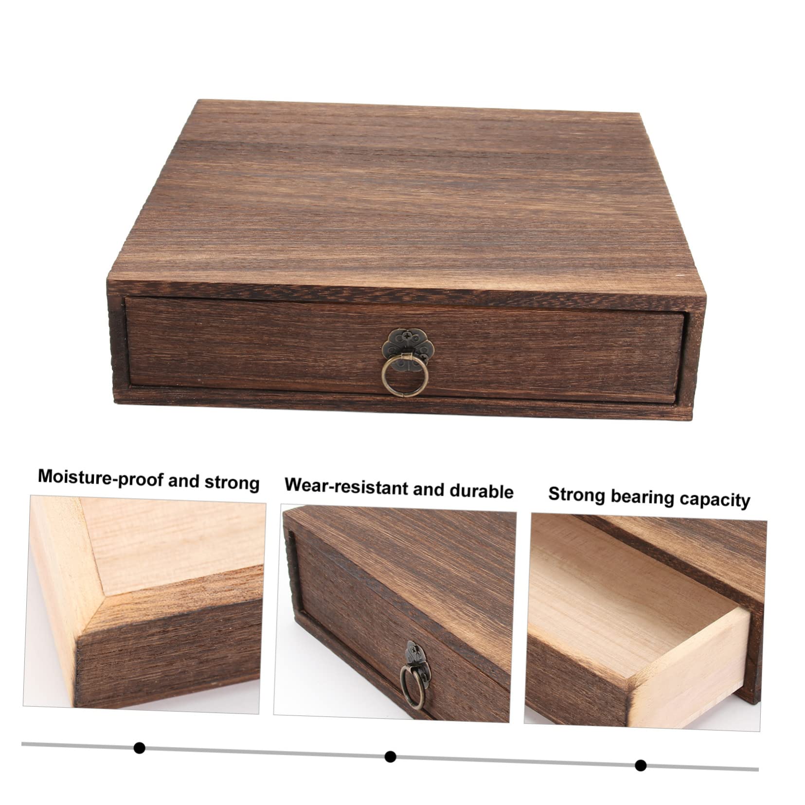 Zerodeko Caja de Té de Madera de Estilo Vintage Cajón, Marrón