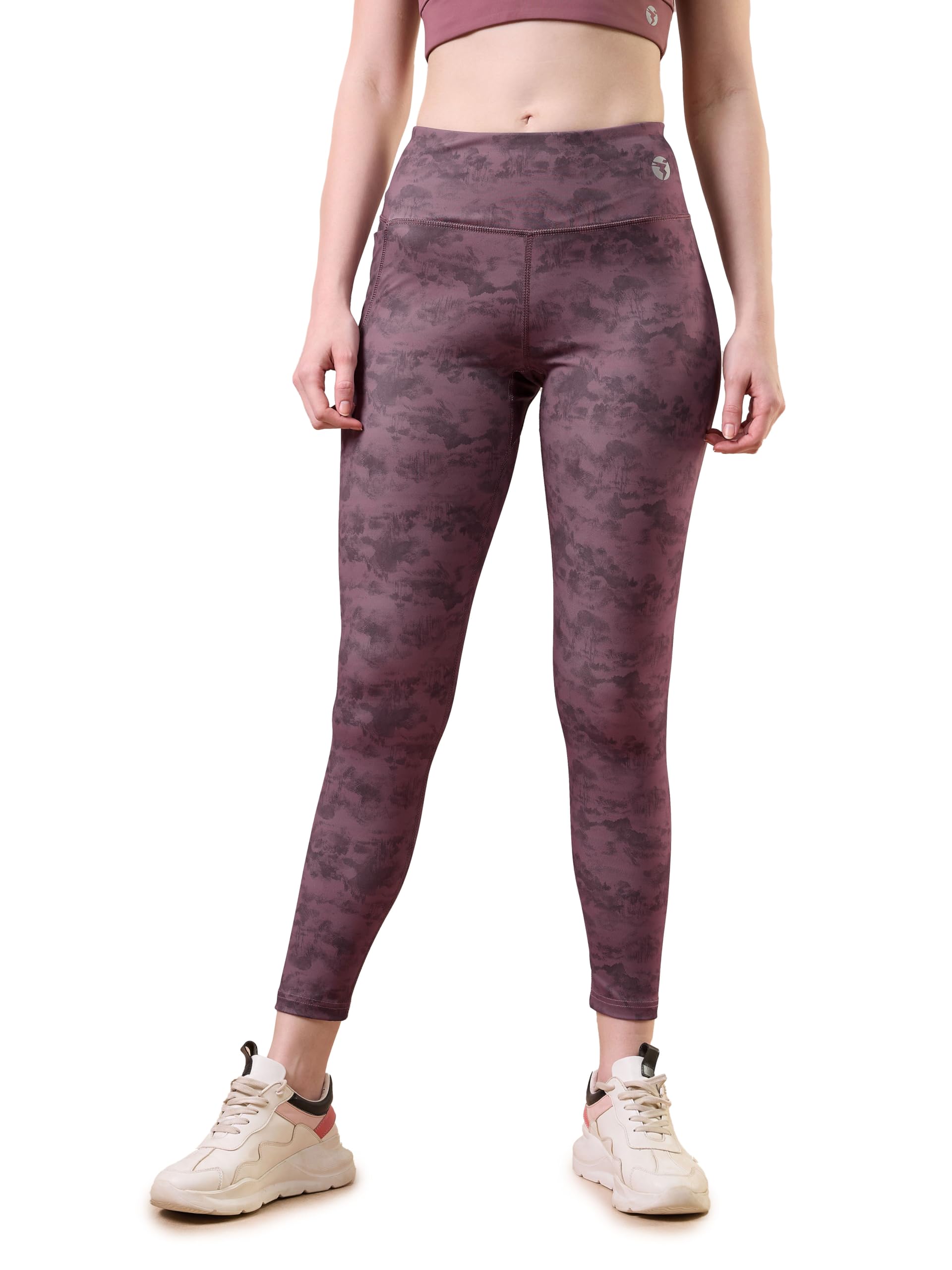 technosport Women's High Rise Skinny Fit Activewear Printed Tights with Quick Dry, SPF50+ for Running, Gym and Sports-picture-35