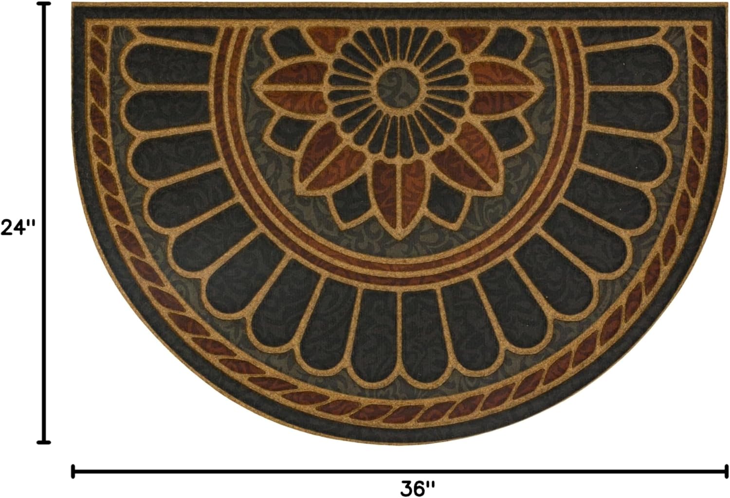 Mohawk Home Swirl Style Casual Ornamental Tan 2' X 3' All Weather Outdoor Door Mat Perfect for Porch, Garage
