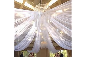 6 Panels 5x10 FT Ceiling Drapes for Weddings | Chiffon Ceiling Drapes...