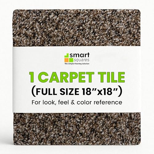Smart Squares in A Snap 18” x 18” Residential Soft Carpet Tile, Peel and Stick, Easy DIY Installation, Seamless Appearance, Made in USA (383 Rustic Charm, 1 Tile)