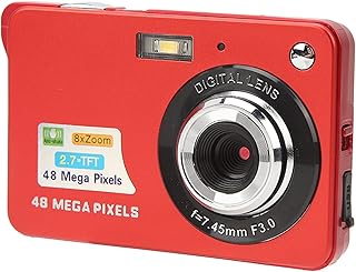 Câmera digital 4K, câmera antitrepidação de 48 MP para vlogging com zoom digital de 8 x 2,7 polegadas, com flip LCD e luz de preenchimento integrada para adolescentes, crianças, idosos, suporta cartão de memória de 128 GB