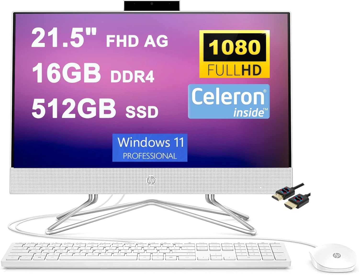 HP 22 AllinOne Desktop 21.5" diagonal FHD VA Antiglare (72 NTSC) Intel