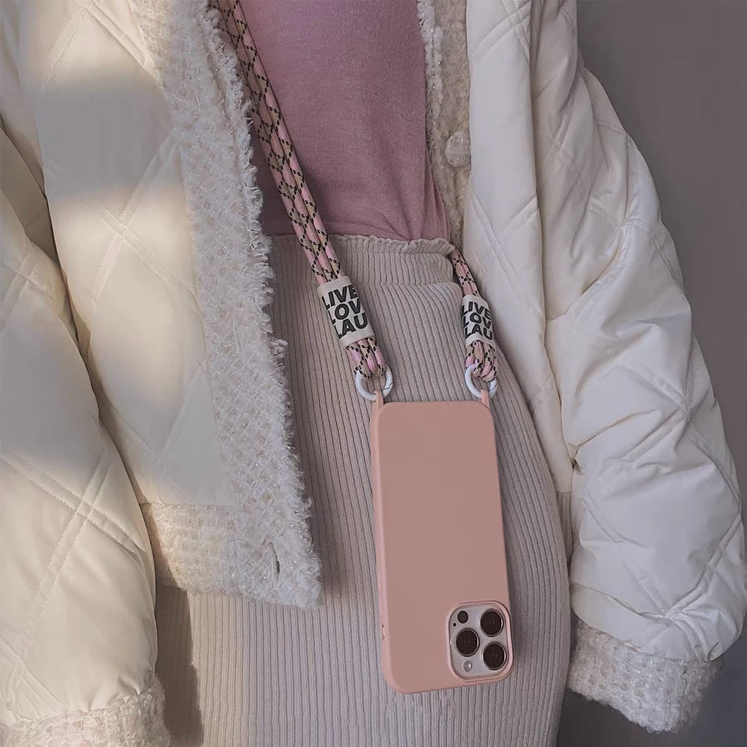 Emlivi Custodia per iPhone XS Max Necklace Custodia in nylon tracolla Liquid Silicone TPU Cover con cordino da appendere Custodia protettiva con elegante fascia per iPhone XS Max, blu reale