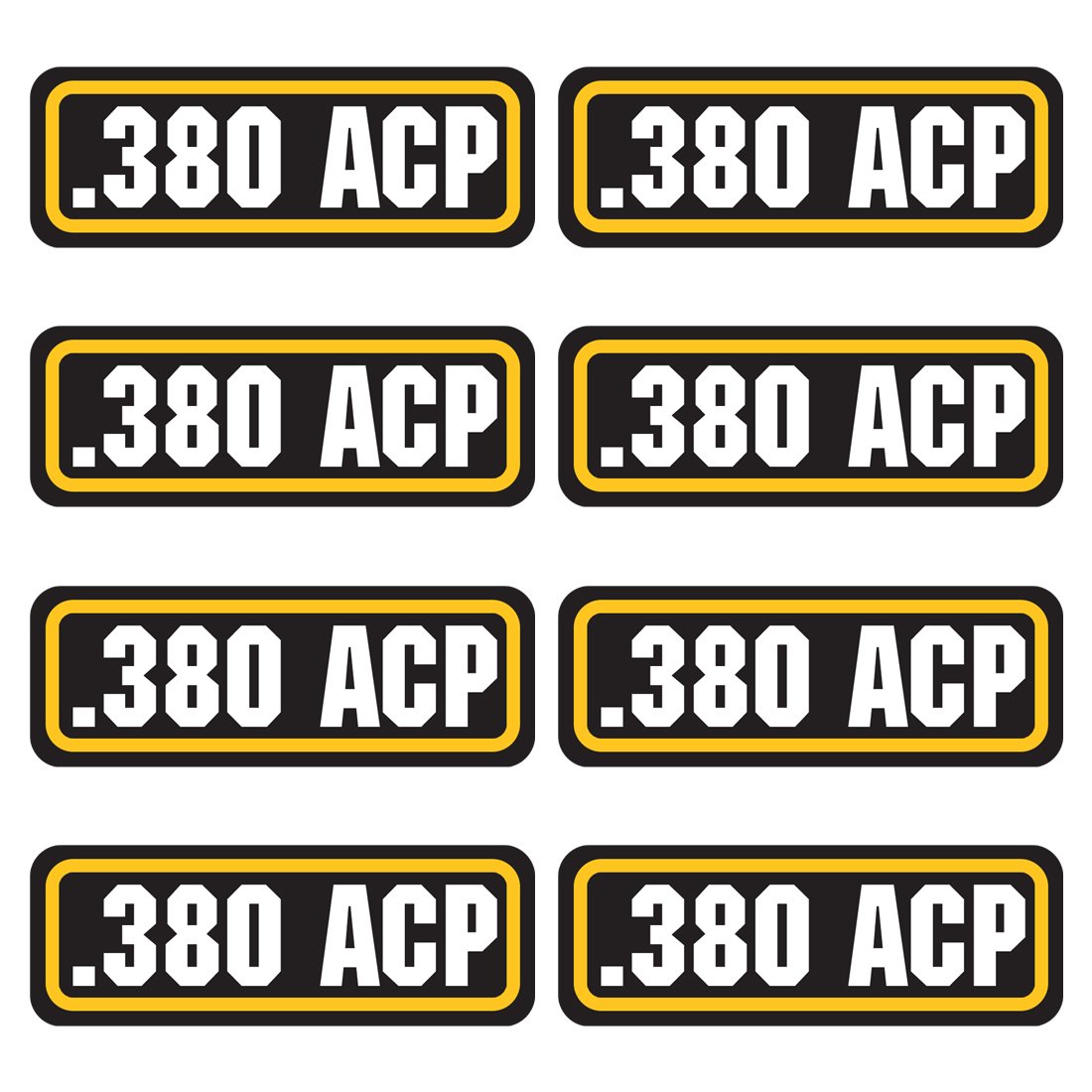 380 ACP Ammo Stickers - Organize w/Ammo Can Labels, Ammo Box Waterproof Decal Sticker - Ammo Storage Box Vinyl Sticker Pack, Ammo Labels Stickers, Ammo Can Stickers - Pack of 8