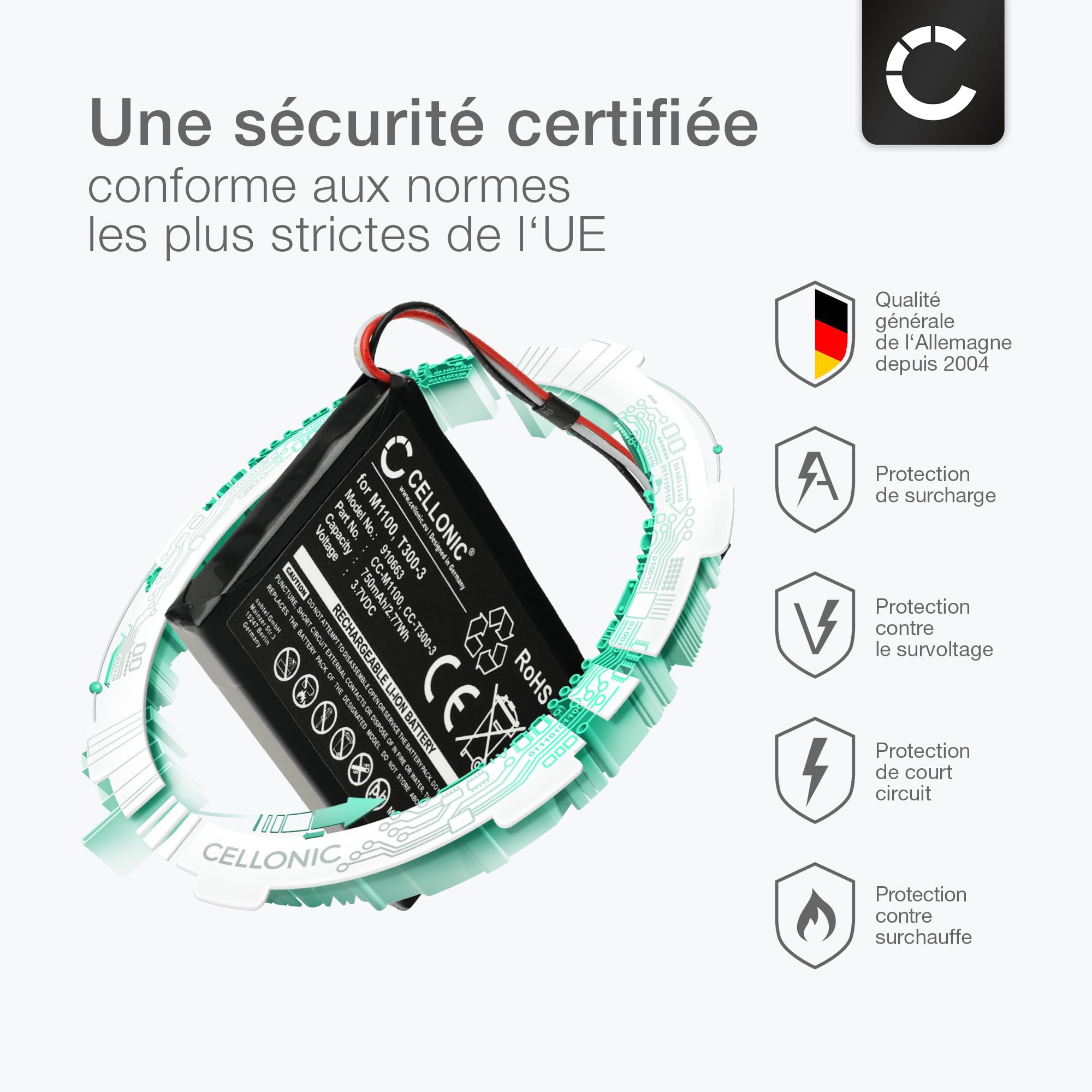Subtel, Batterie GPS Compatible Avec Mitac Mio Moov M400, Mio Moov 500