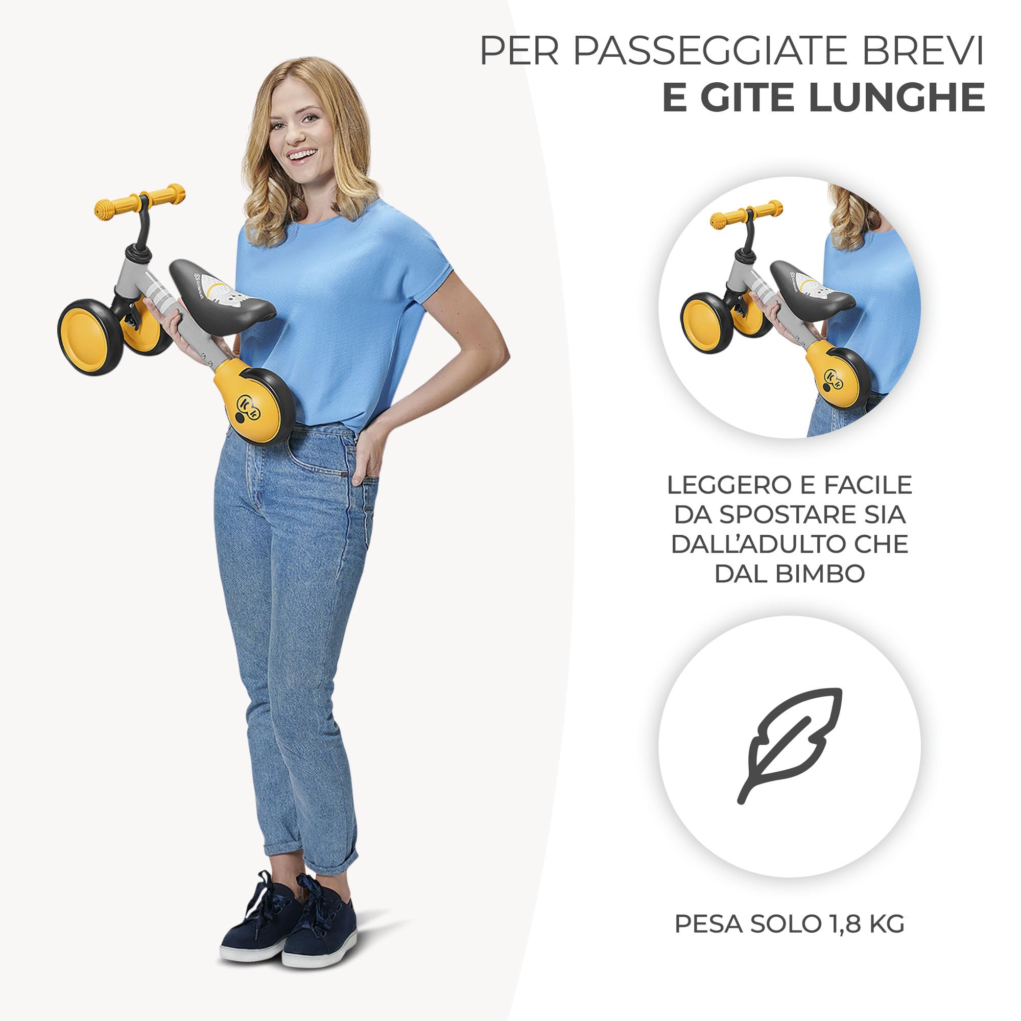 Kinderkraft Bici senza Pedali CUTIE, Bicicletta in Metallo, Sella Regolabile, Leggero Triciclo, da 1 Anno, Rosa