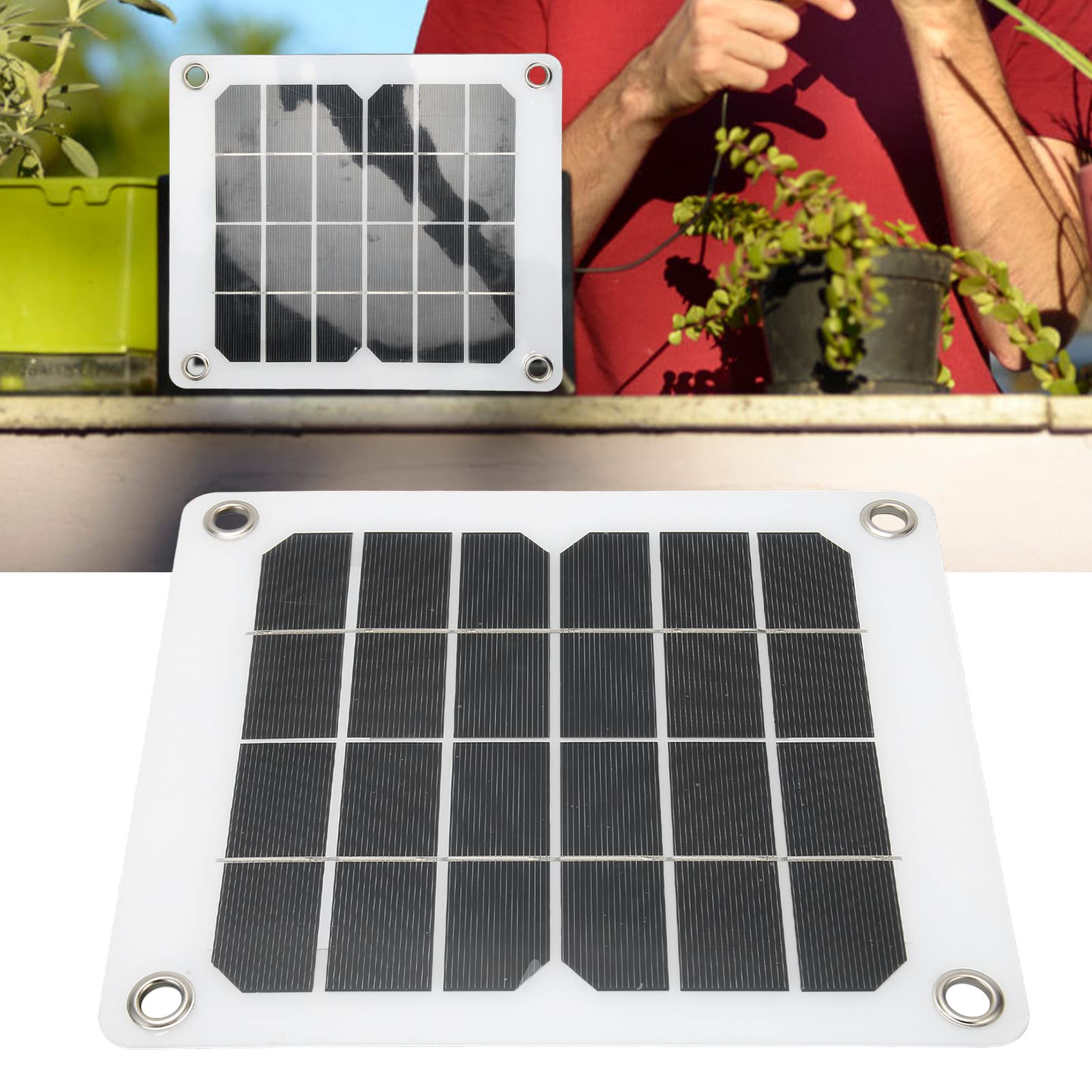 Kit de Carga Solar de 5 V, 20 W, 3 A, Panel Solar Monocristalino, Panel de Carga Solar Portátil, Salida USB de 5 V como Banco de Energía para Teléfono, para Vehículos