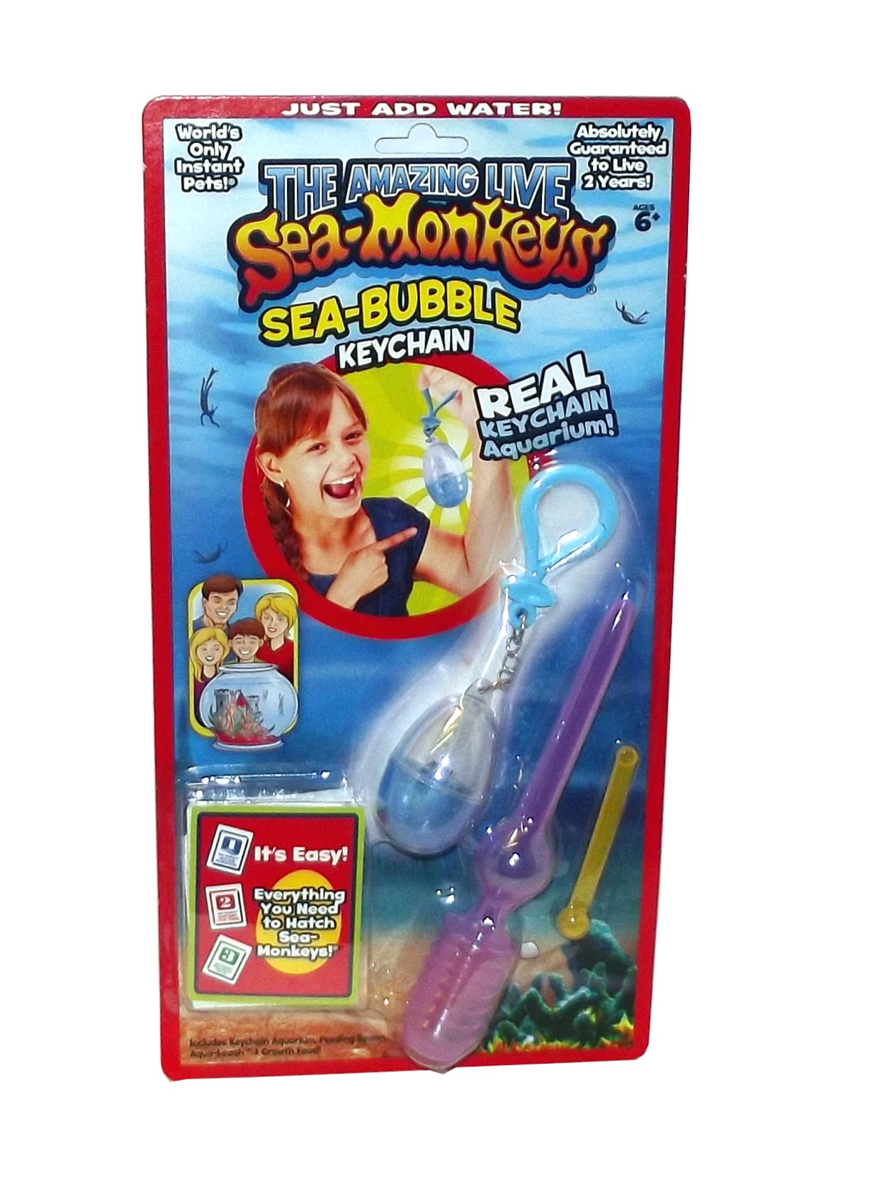 The Amazing Live Sea Monkeys Sea Bubble Keychain, 5 inches
