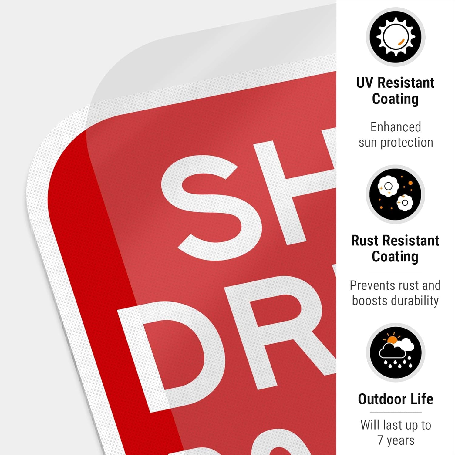 Shared Driveway Do Not Block No Parking Standing Or Waiting Keep Clear at All Times Sign, 12x18 Inches, 3M EGP Reflective .063 Aluminum, Fade Resistant, Made in USA