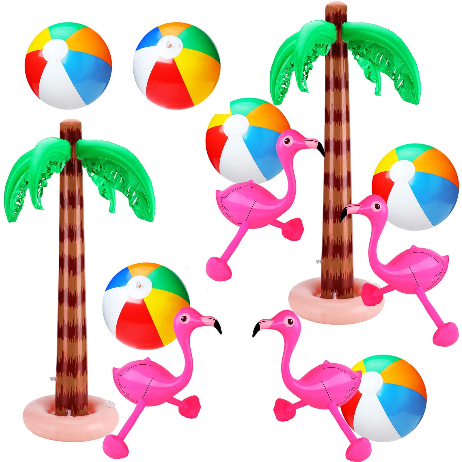 Buy Zhanmai 12 Pack Inflatable Palm Trees Pink Luau Party Flamingos