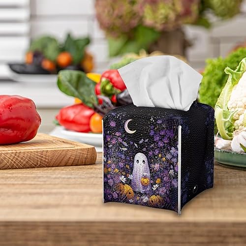 Miniatura 7 de DISNIMO Soporte para caja de pañuelos de elefante de dibujos animados de girasol, cubierta cuadrada para caja de pañuelos, soporte de servilleta de