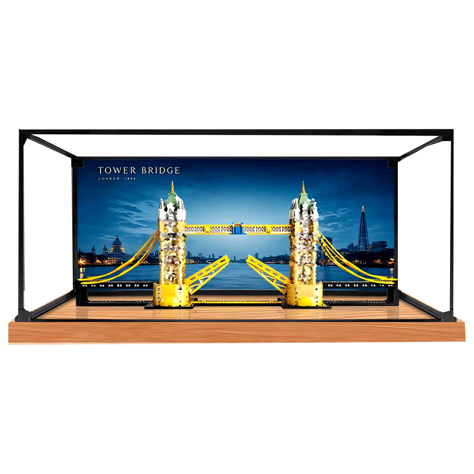 Vetrina in acrilico, adatta per set Le-go 21067 Tower Bridge (stile 1) | Scatola antipolvere per vetrina, compatibile con Tower Bridge 21067 (solo scatola)