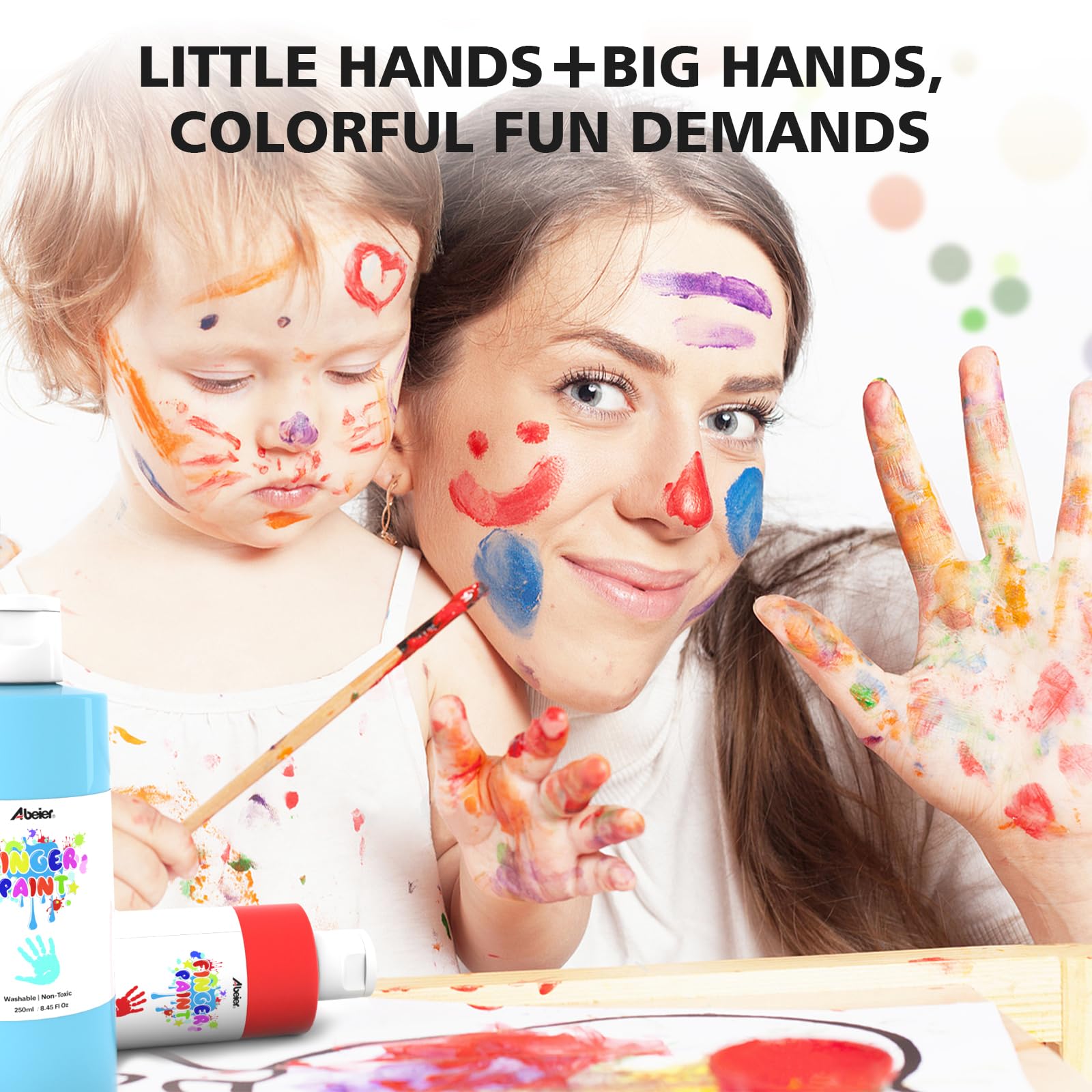 ABEIER Fingerfarben Kinder Ungiftig 250ml x12 Waschfest Auswaschbar Fingermalfarben für Abdrücke