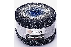 Shape the Night with Every Stitch: Flowers Moonlight Glitter Cotton Yarn-a-licious Treat in Silvery Cake