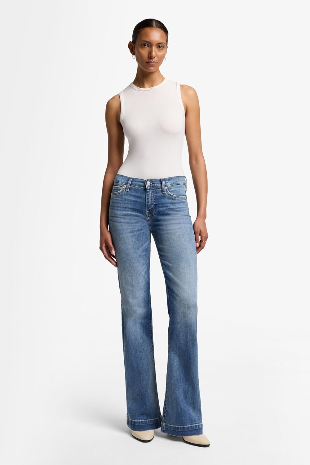 7 for All Mankind Womens Luxe Vintage Dojo Wide Leg Trouser Jeans - Image 2