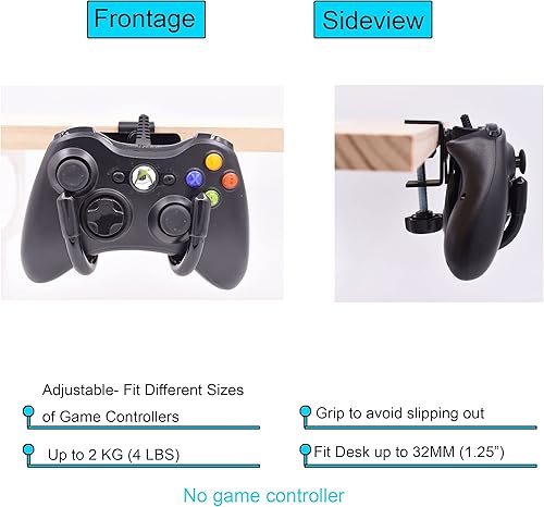 Miniatura 4 de YYST Soporte para control de juegos de montaje en escritorio, soporte de almacenamiento para PS3PS4PS5Xbox 360Xbox OneSXEliteSeries SSeries X,