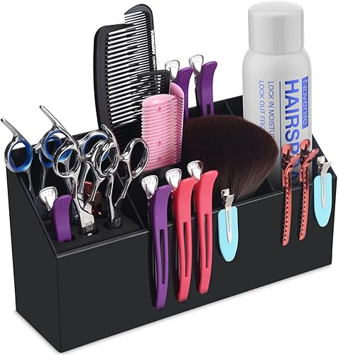 Miniatura 9 de Noverlife Soporte profesional para tijeras de peluquería, caja de tijeras de peluquería blanca, organizador de tijeras de peluquería, estuche de
