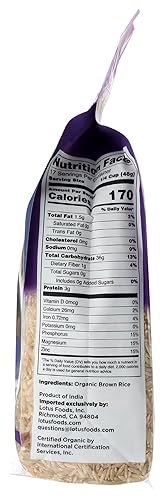 Vista 2 de LOTUS FOODS Arroz Basmati integral orgánico, 30 onzas