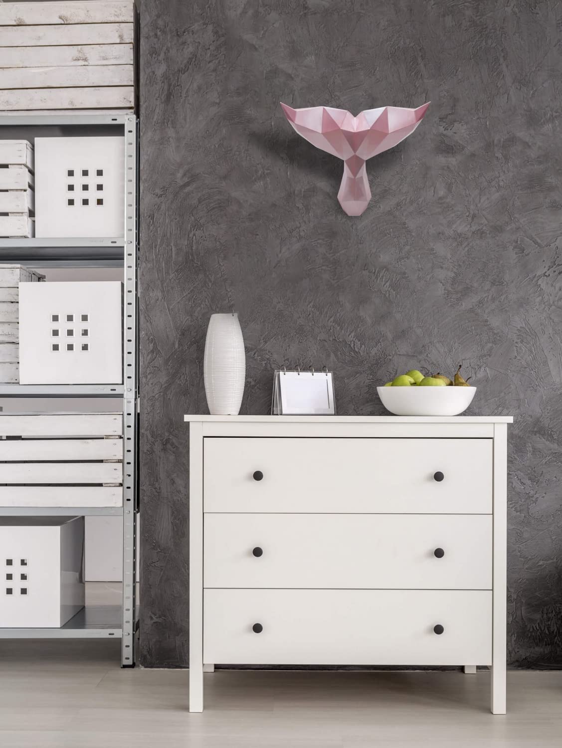 KunstLoft Skulptur modern | 100% HANDGEFERTIGT | 43x32x38cm | Kunststein Statue 'Sanfter Koloss' | Tierskulpturen | Rosa | Deko Figur Wohnzimmer