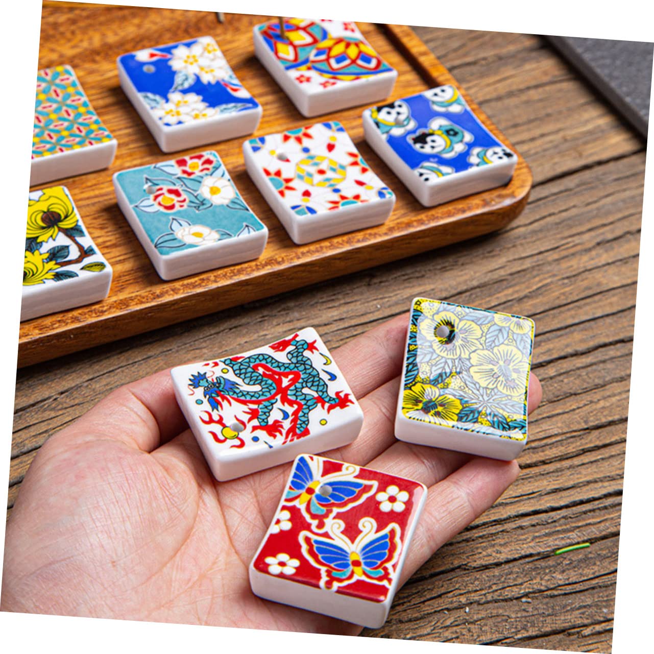Repose-Baguettes, Supports à Baguettes pour Restaurant, en céramique Multicolore, 4 x 3,2 x 1 cm, Lot de 6