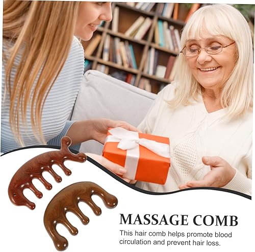 Miniatura 7 de Peine de dientes anchos para cabello rizado, peine de dientes anchos, desenredante, peine decorativo de madera, peine de masaje, peine de madera