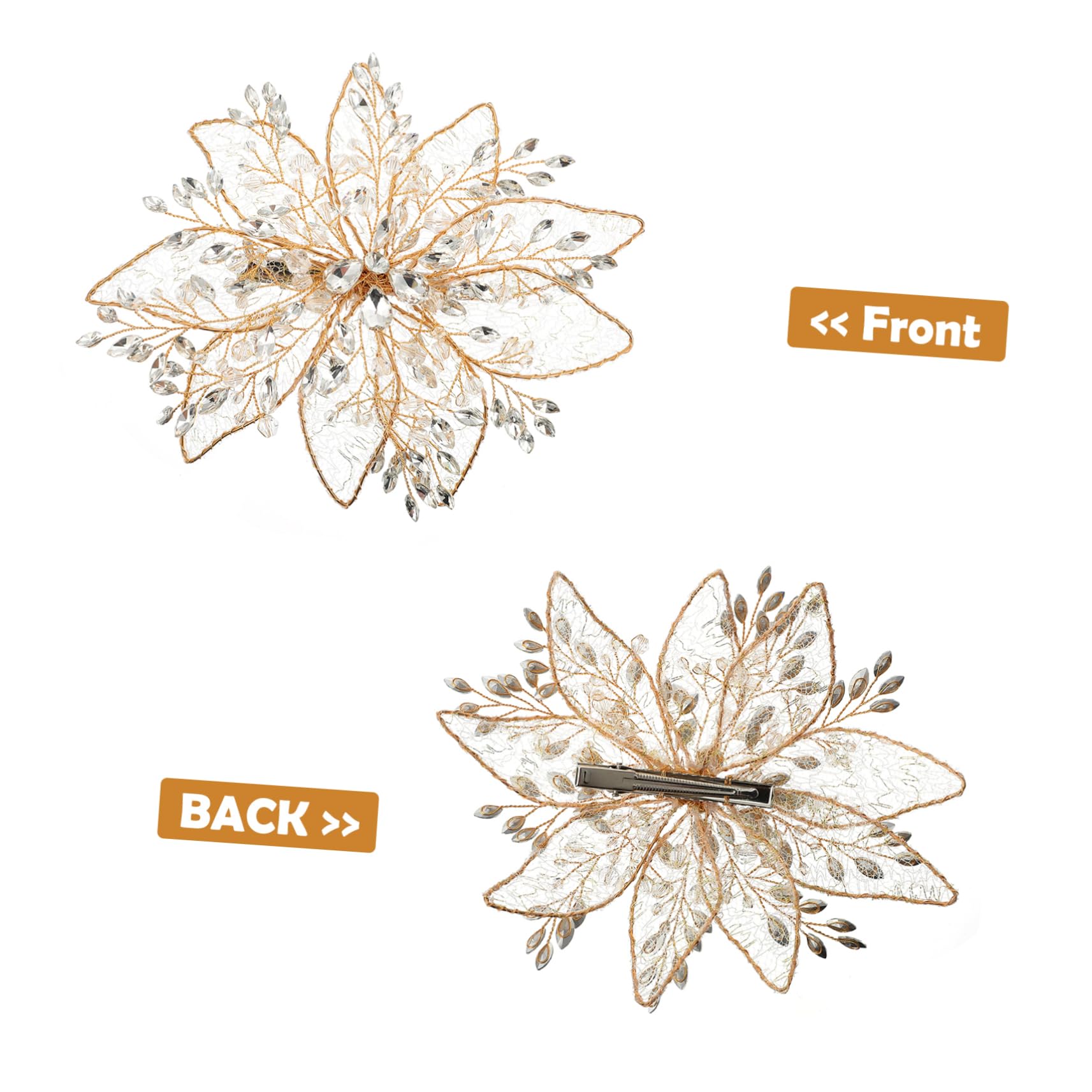 Beavorty 3piezas Elegante Horquilla De Boda Cristales De Rhinestone Accesorio Floral Para Peinados De Novia Clip De Cabello Para Mujeres