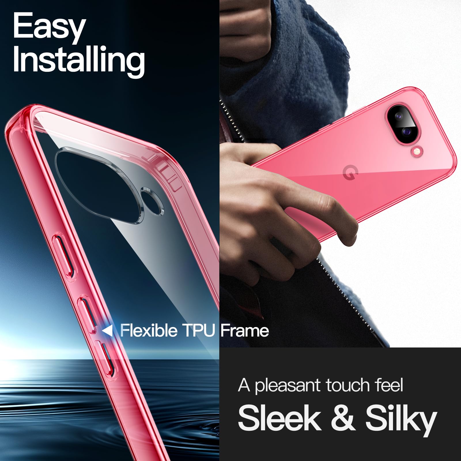 Google Pixel 8a Hoesje Schokbestendig Dun TPU Back Cover Transparant