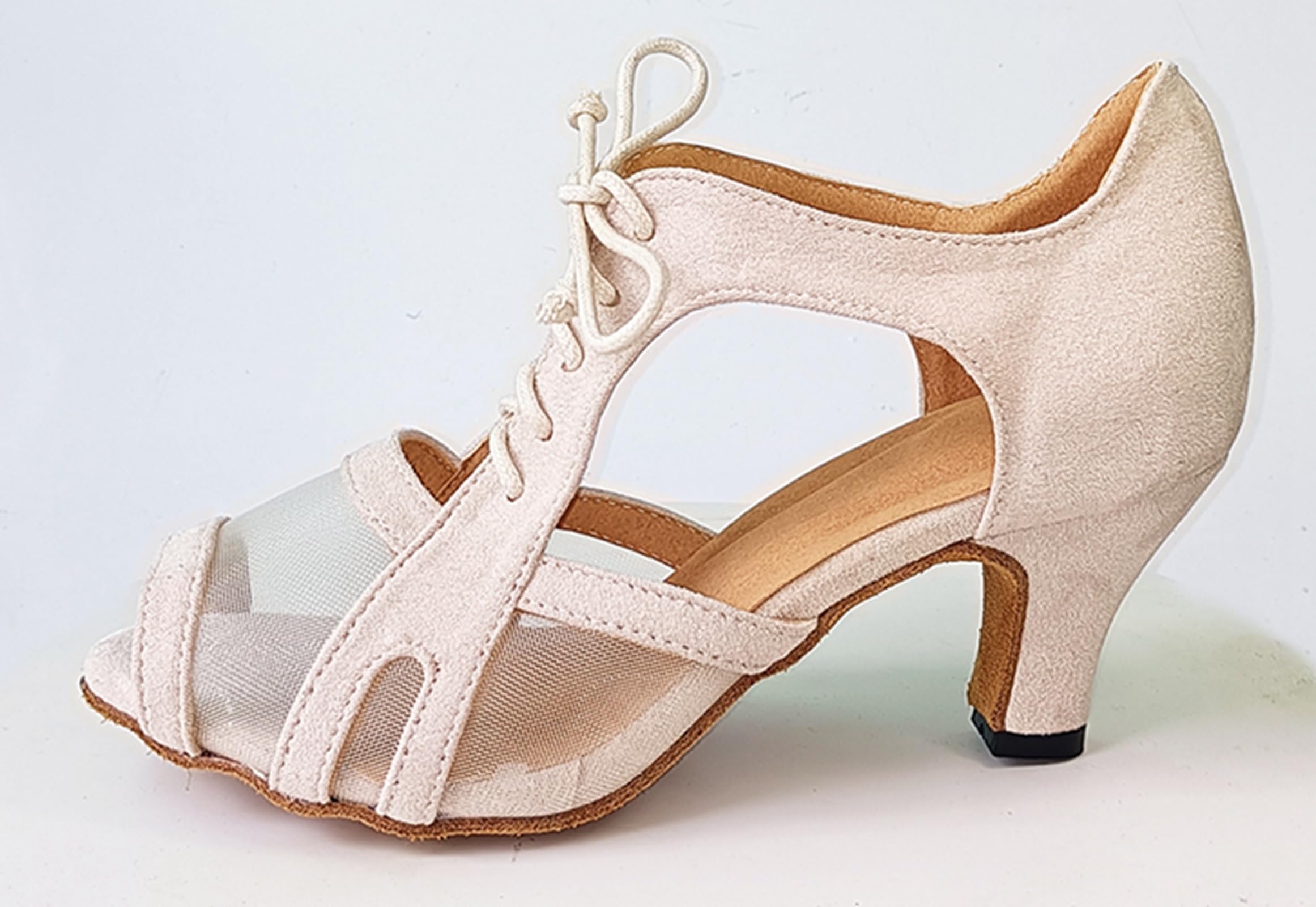 ZengyeZoo Women Dancing Shoe 2.5 inch Low Heel Latin Practice Dance Classes Heels Evening Sandals X515 Nude US 7.5