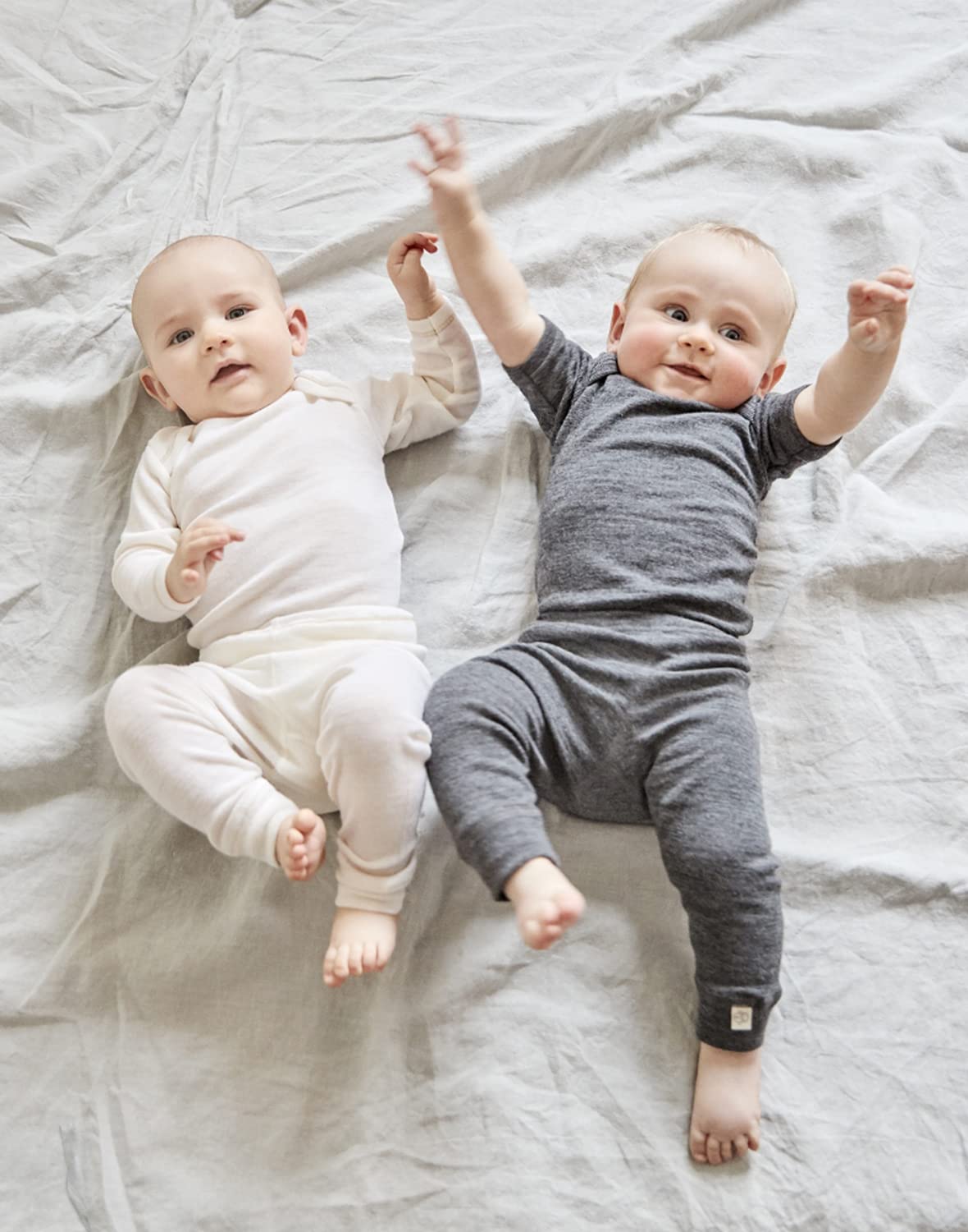 Dilling Legging pour bébé en 100 % laine mérinos biologique, Gris foncé, 92