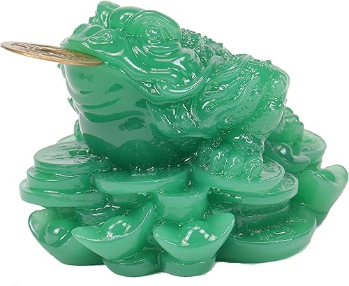 Estatua de rana del dinero, esculturas de sapo de tres patas, Fengshui para decoración del hogar, accesorios de estatua de mesa