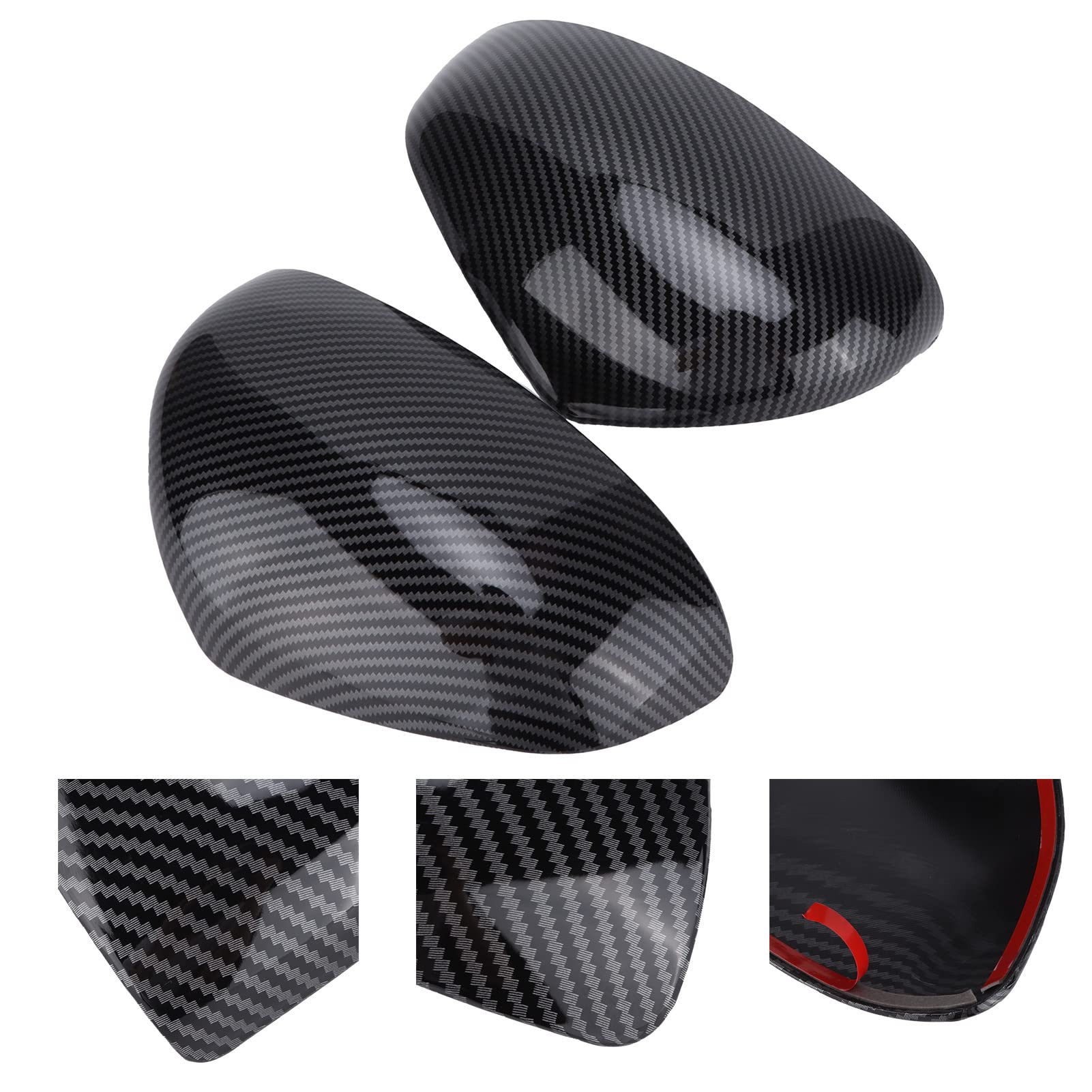 Coppia Specchietti Retrovisori Laterali, Cappucci per Specchietti Retrovisori Attaccati Sull'alloggiamento Protettivo Sostituzione per Smart Fortwo Forfour 453 2015‑2021 (stile