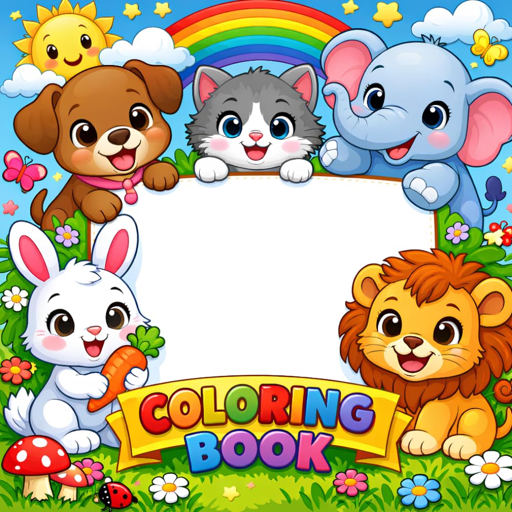 Cute Forest Animals Coloring Book for Kids: Fun and Easy Animal Coloring Pages Featuring Forest, Farm, and Ocean Animals (Happy Animal Coloring Books)