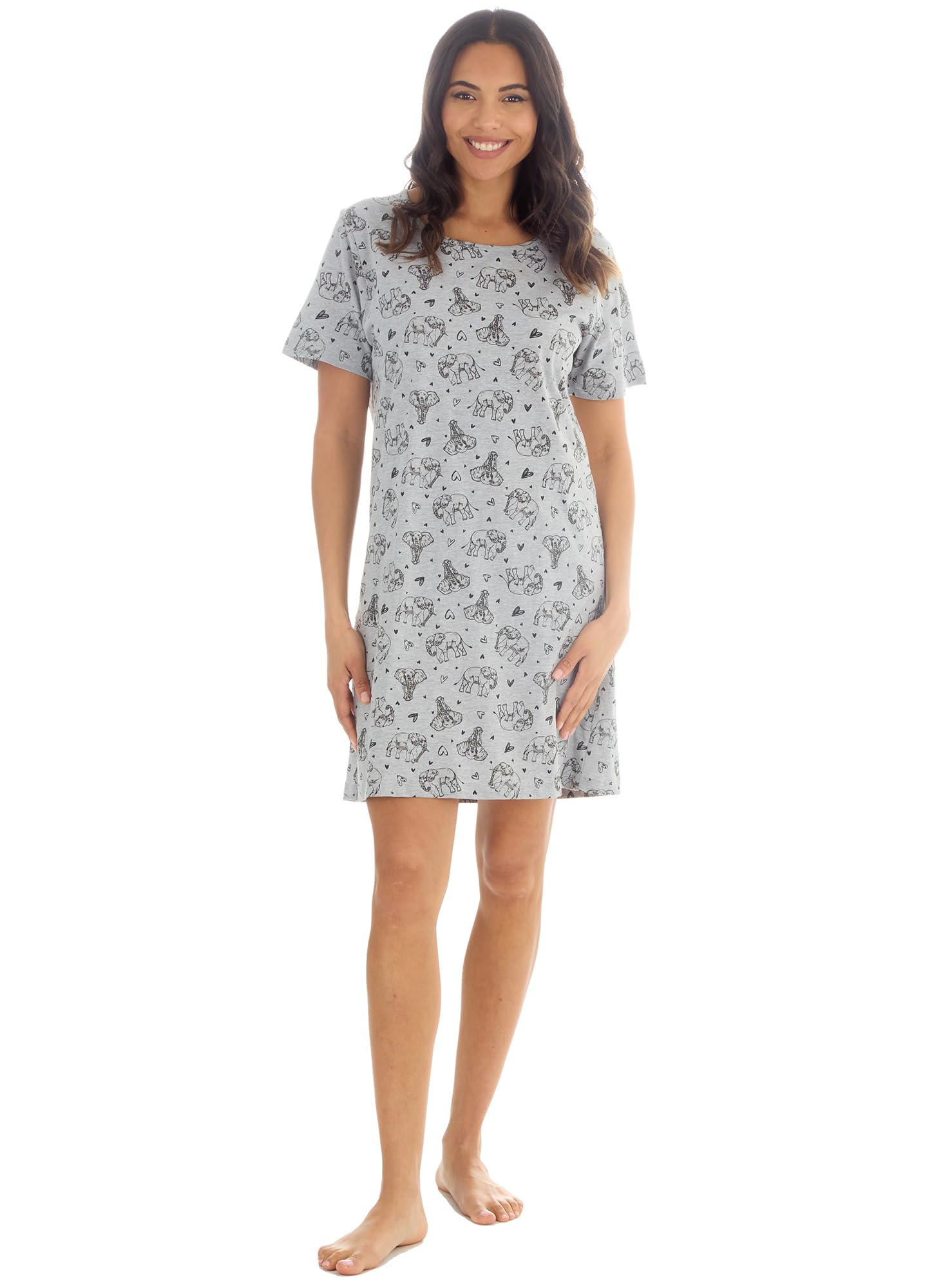 Undercover Ladies Elephant All Over Print Nightie 34B2130 Grey 8-10