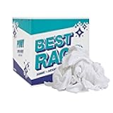 Arkwright W43 Cotton Tshirt Rags - 5 lb Box - Soft Lint Free Cloths for Cleaning, Streak & Scratch-Free, Professional Grade Wiping Towels for Polishing, Painting, and Staining, White
