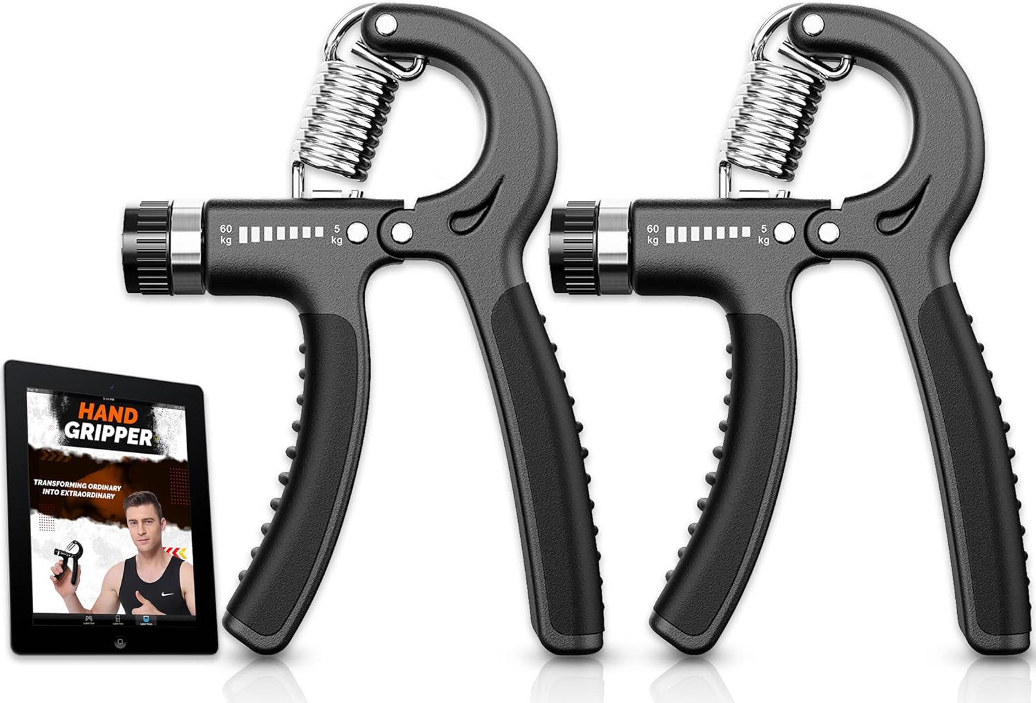 2 Grip Strengtheners 560 kg Adjustable Hand Exercisers Forearm