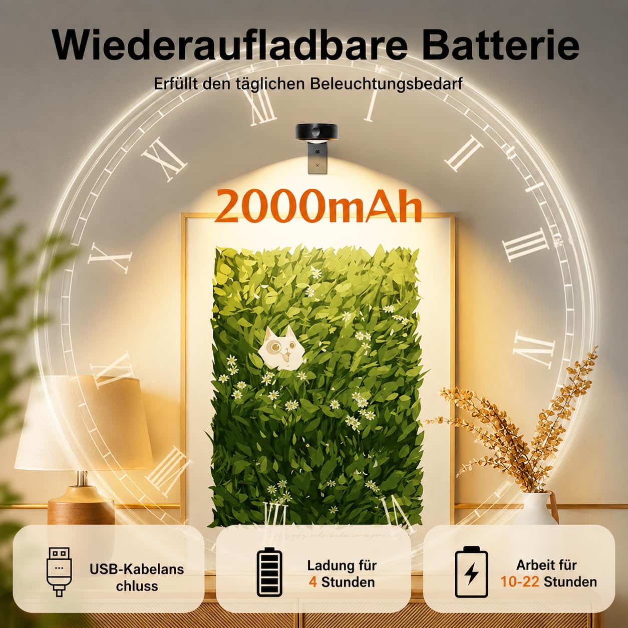Starxing Kabellose Bildleuchte 3Pack, 2000mAh Wiederaufladbare Bilderleuchten, 16 RGB LED Licht Dimmbar, Dart Lampe Fernbedienung für Wanddekoration (Schwarz)