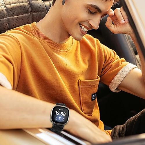 Miniatura 7 de Paquete de 3 correas elásticas deportivas, compatibles con Fitbit Versa 3Fitbit Versa 4Fitbit Sense 2Fitbit Sense correas elásticas tejidas