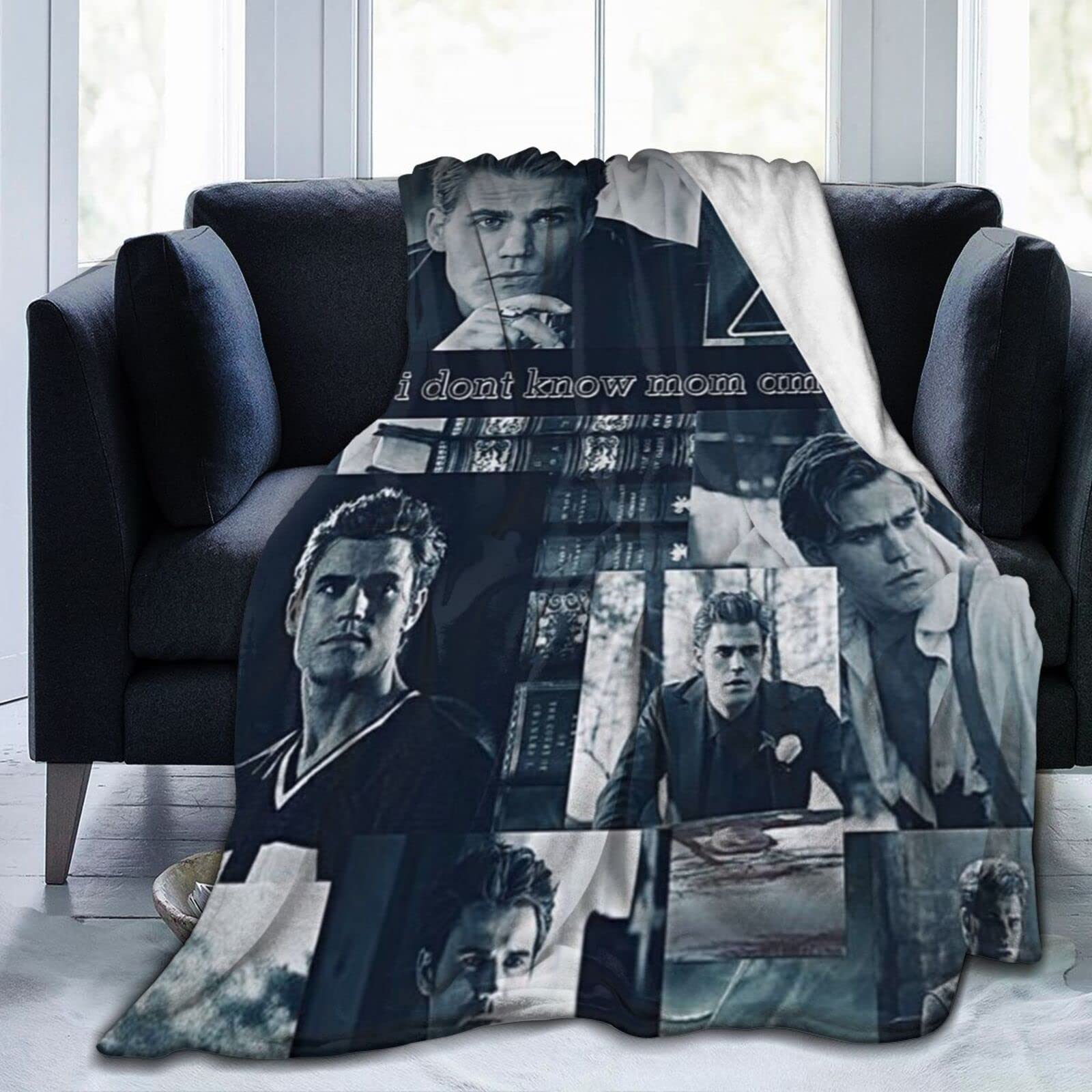 DJNGN Cozy Plush Stefan Thow Blanket Salvatore Flannel Blanket,Bedding Warm Fleece Soft Blanket for Sofa Couch Living Room Office Car Camp Beach Blankets 50"X40"