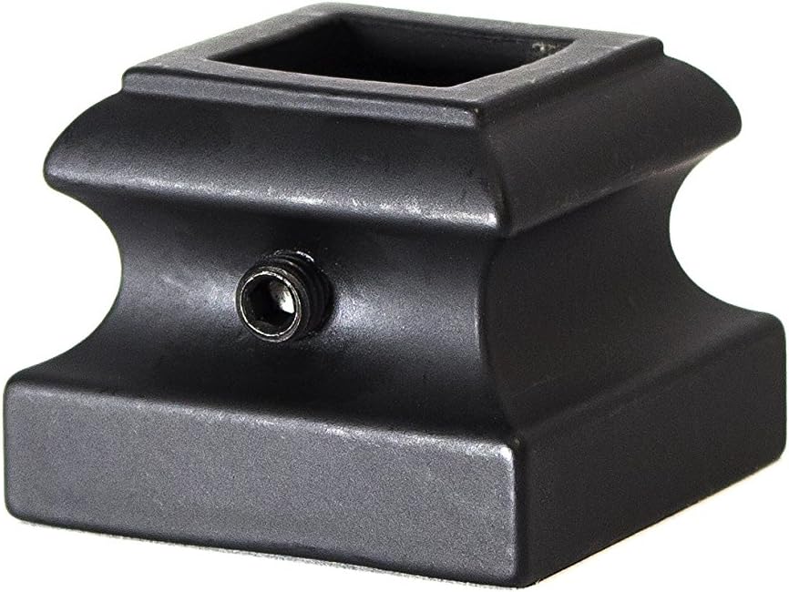 SH900 - Iron Baluster Shoes - Flat Shoe with Screw - For use with 1.3cm Square Balusters - Set of 10 (Satin Black)