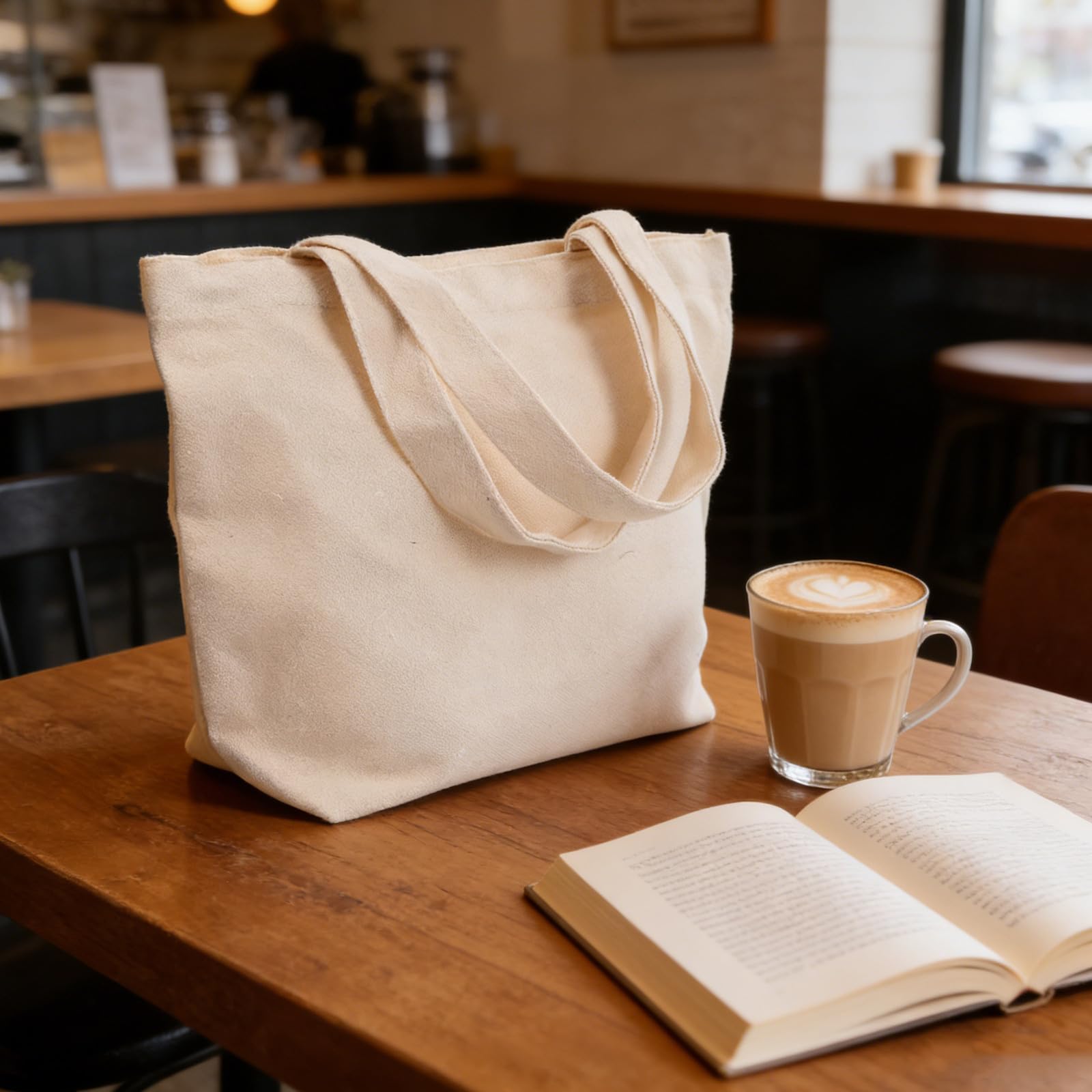 10 Bolsas de Lona para Mujer, Reutilizables, Diseño Espacioso, Material de Lona Natural, Ideales para Fiestas y Manualidades