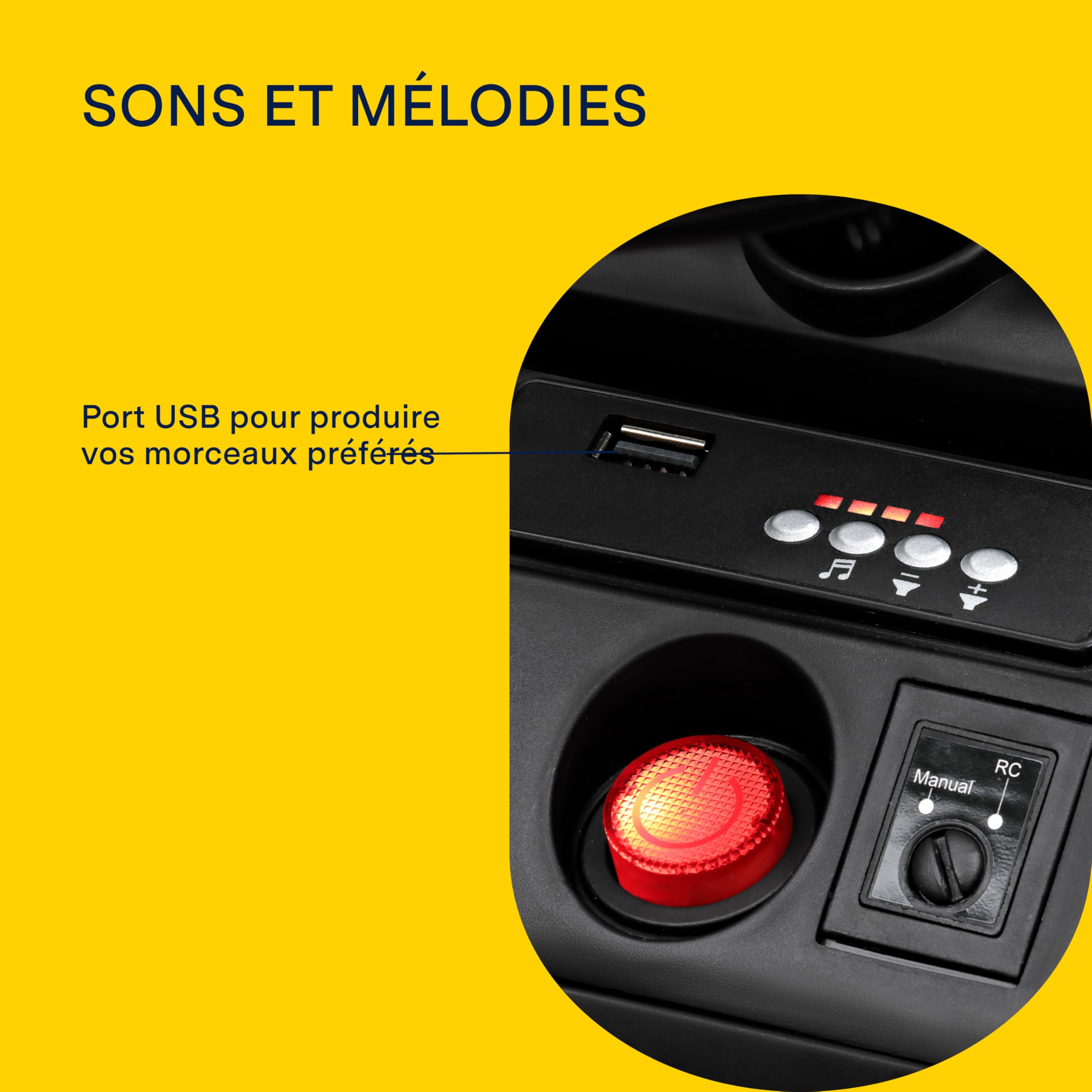 John Deere Farm Power Tracteur Électrique 12V pour Enfants avec Télécommande, Conduite Manuelle, Lumières et Sons