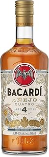 BACARDÍ Anejo 4 Year Old, Premium Caribbean Rum, Barrel Aged 4 Years in Oak Casks Under the Caribbean Sun, 40% ABV, 70cl / 700ml
