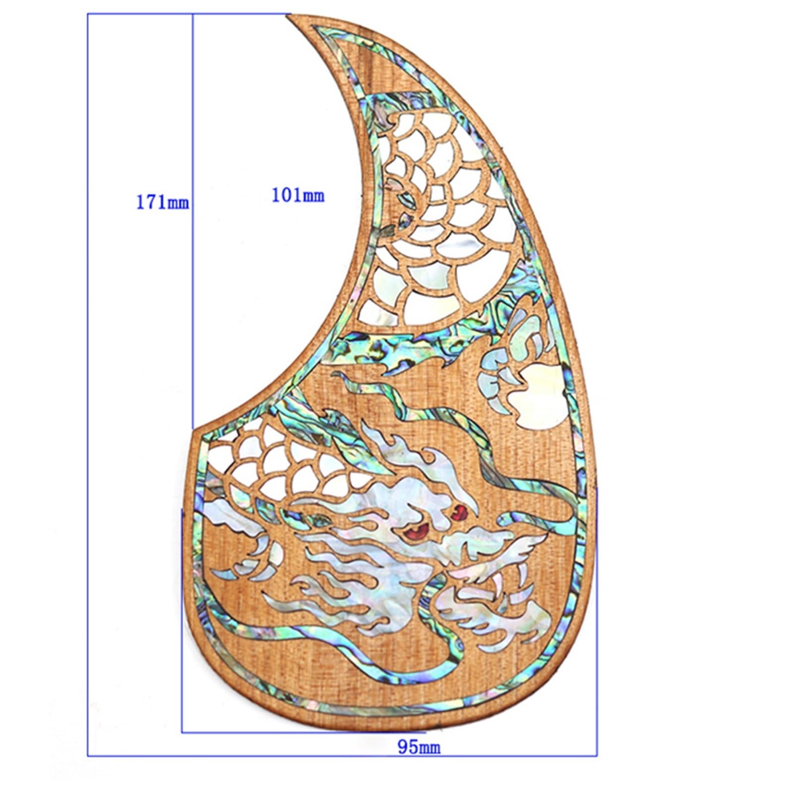 Profesjonalny Pickguard Do Gitary Akustycznej Gitara Z Litego Drewna Inkrustowana Kolorowymi Muszlami Solidny Drewniany Ochraniacz Dłoni Tylna Część Gitary Pickguard(U)