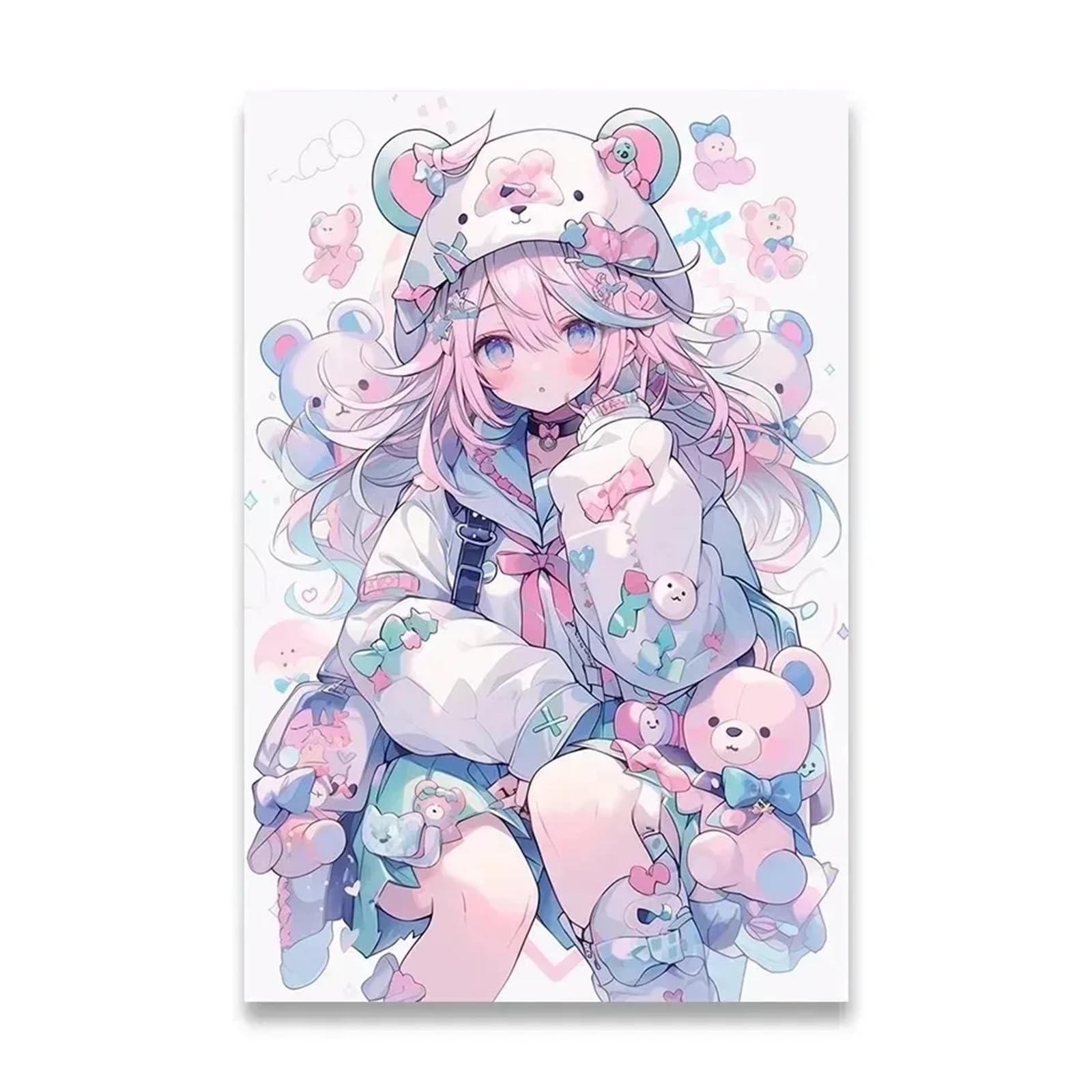 Impression sur toile de maison moderne et affiches flottantes petite fille 30x40
