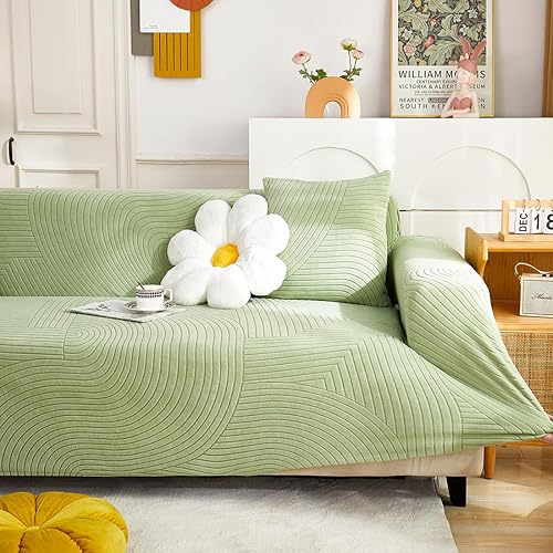 Miniatura 5 de vctops 1 funda para silla de jacquard geométrico para sala de estar, fundas elásticas de vellón sherpa con brazos, funda antideslizante suave para