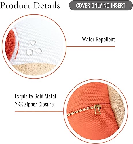 Miniatura 5 de Hofdeco Premium Funda de almohada otoñal para patio interior y exterior, 20 x 20 pulgadas, repelente al agua para patio trasero, sofá, calabaza