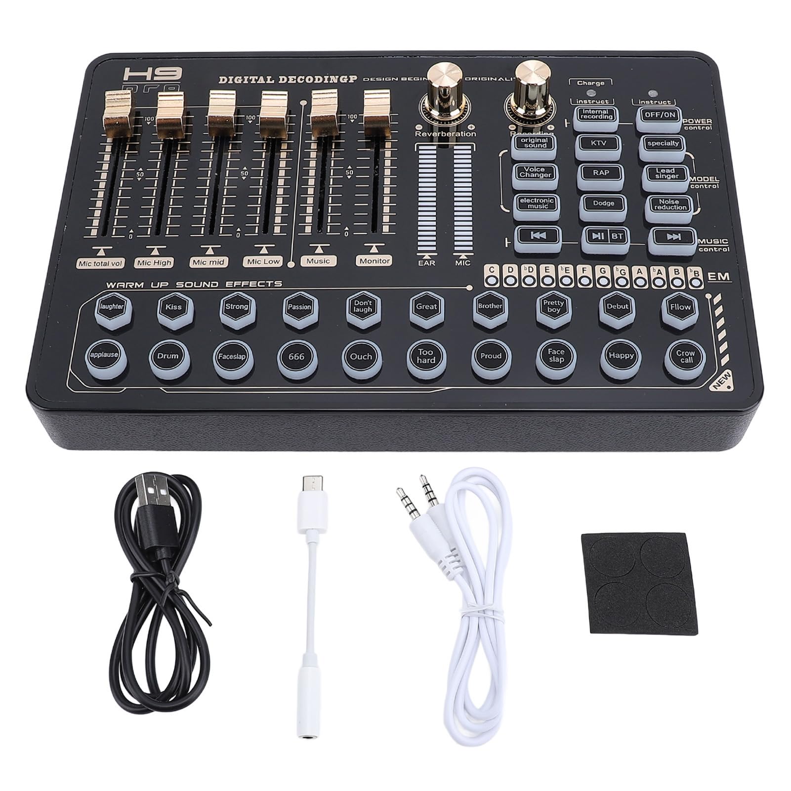 Acouto Supporto Scheda Audio Dal INGRESSI e Uscite Multipli Scheda Mixer Audio Portatile Professionale Multifunzione Console di Missaggio Suono e Gamma Che Consentono la Connessione degli INGRESSI