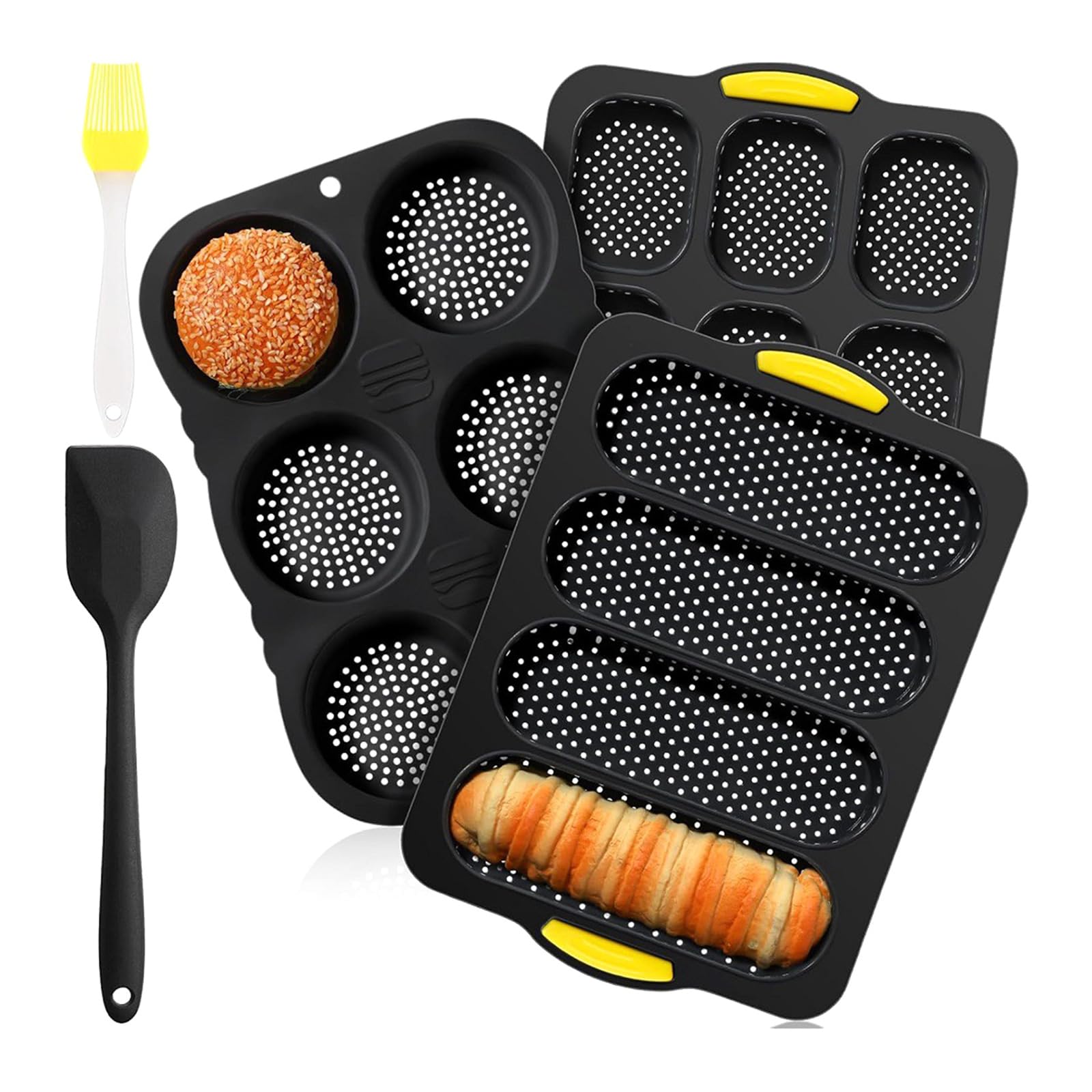 Xinsheinelry Easy Cleaning Silicone Baking Equipment Bundles Multiple Size Bread Tray Perfect for Creating Artisanal Breads At Homes Bread Baking
